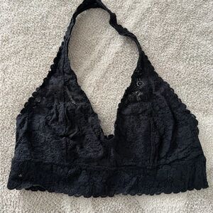 Aerie Black Lace Halter Bralette